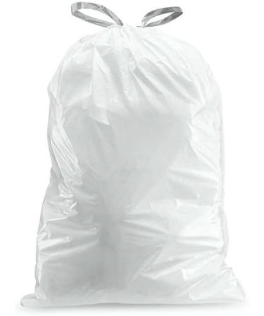 Plasticplace Custom Fit Trash Bags for simplehuman Code Q Bins - 50 Count, White Drawstring Garbage Liners - 13-17 Gallon - 25.25 x 32.75 - Buy Online on GoSupps.com