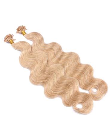 Shop Premium Keratin Bonding Wavy Hair Extensions #18 Natural Blonde - 50cm 100 Strands 100% Remy Quality - Buy Online on GoSupps.com
