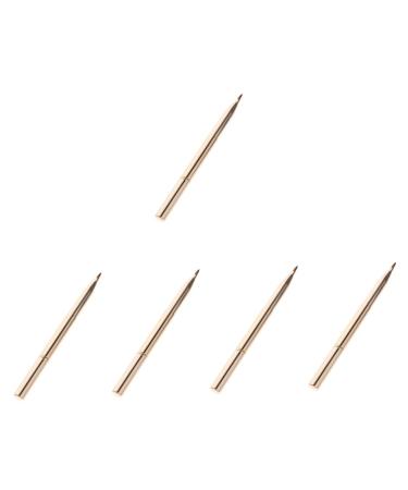 minkissy 5pcs Double Ended Lipstick Brush Lip Eyeshadow Brush Applicator Cosmetology Kit Professional Lip Brush Lip Mask Applicator Foundation Brush Aluminum Alloy Toolkit Double Head Miss