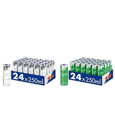 Set: Red Bull Energy Drink White Edition 24 x 250 ml doses disposable & Red Bull Energy Drink Green Edition 24 x 250 ml doses disposable with deposit - Germany Set with Green Edition