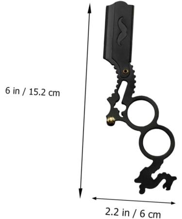 Minkissy Manual Hair Razor Holder - Double Ring Flaps Rustproof Steel Shearing Shaver for Hairdressers - Small Straight Handle Razor Blade Holder - Buy Online on GoSupps.com