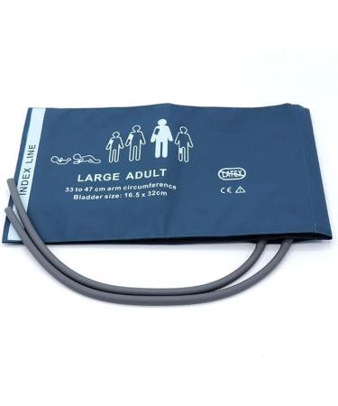 Universal NIBP Cuff for Adult Thigh 46-66cm Double Tube Reusable PU Replacement Blood Pressure Cuff No Connector. Thigh Blue Pu+dual Tubes