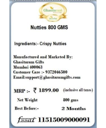 Jaiccha Ghasitaram Diwali Gifts Chocolate - Nutties 800 GMS in Black Paper Pouch with 2 T-Lites - Buy Online on GoSupps.com