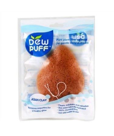 Dew Puff Asian Clay Konjac Sponge (Extra Absorptive) - 3 Pack