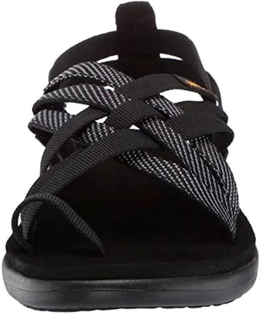Teva Women's Voya Strappy Sandal - Lightweight & Comfortable - Hera Black - Size 8 - Buy Online on GoSupps.com