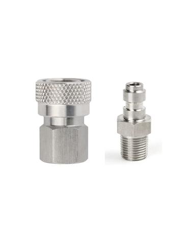 Manloney LLC Universal Foster Quick-Disconnect Coupling Paintball Fill Adapter PCP HPA Air Tool Fittings (1/8 NPT FM - 8mm FM)