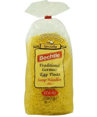 Bechtle Traditional German Cage Free Egg Pasta Soup Noodles Thin -- 17.6 oz (Pack of 2)