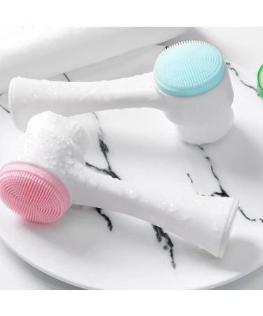 Double-Headed Manual Facial Cleansing Brush for Deep Pore Cleaning - Blue - Buy Online on GoSupps.com