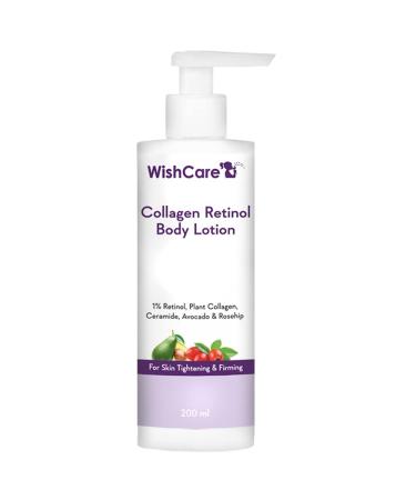 Wish'Care Collagen 1% Retinol Body Lotion | For Skin Tightening & Firming | With Niacinamide Ceramide Rosehip & Avocado | For Men & Women | 200 Ml | 6.76 Fl Oz