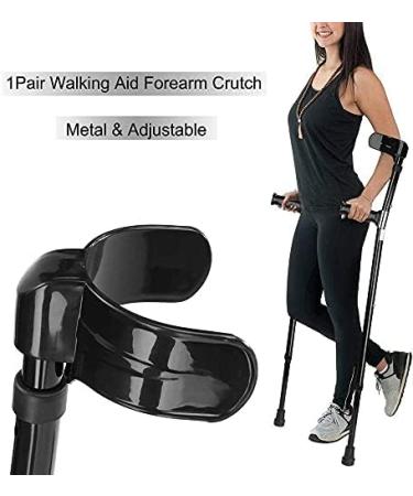 Crutches Adult Bracelet Crutch Forearm Crutches Balanced Mobility Aid Retractable and Adjustable Folding Cane for Elderly Disabled Walking Stick Shock Absorber 1 Pair powerfully - Buy Online on GoSupps.com