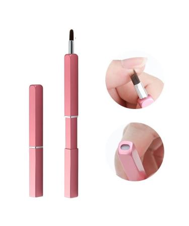 Exquisite Professional Lip Brush Applicators-Retractable Lipstick Brushes- Lipstick Gloss Makeup Brush Tool For Women and Girls (Pink)