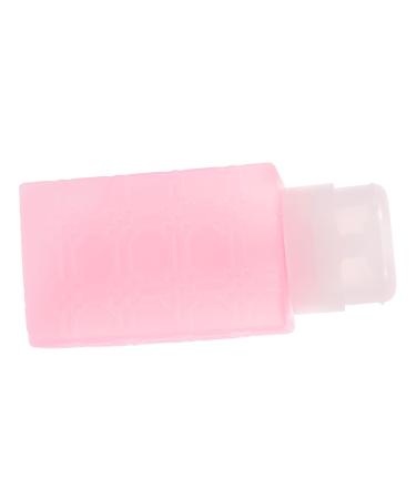 SKISUNO Nail Polish Remover Dispenser Push down Gel Nail Polish Nail Gel Polish Nail Polish Remover Dispenser Pump Mini Water Dispenser Travel Cotton Ball Plastic Bottle Pink 6x5x13cm Pink
