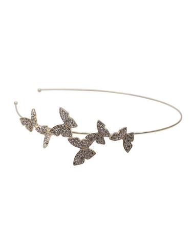 Fomiyes golden rhinestone-butterfly thinner hair ripe crystal headband Korean hair band hair accessories wedding bridal hair band for women and girls