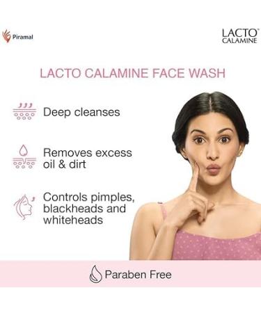 La.cto_Cala.mine Face Wash for Oily Skin - Pack of 2 (100ml) | Kaolin Clay Niacinamide & Vitamin E | Controls Excess Oil Pimples Blackheads & Whiteheads - Buy Online on GoSupps.com