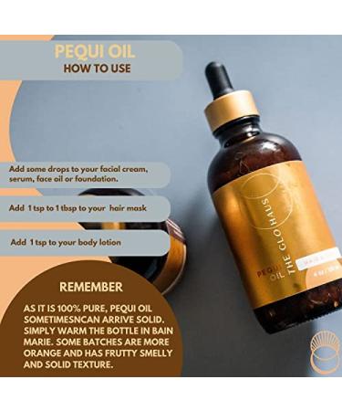 THEGLOHAUS 100% Pure Brazilian Pequi Oil for Hair & Skin - Non-GMO, Undiluted & Unfiltered - Hair Conditioner for Damaged Hair & Anti-Frizz, Skin Oil for Dry Cracked Skin & Anti-Ageing - 4 fl oz - Buy Online on GoSupps.com