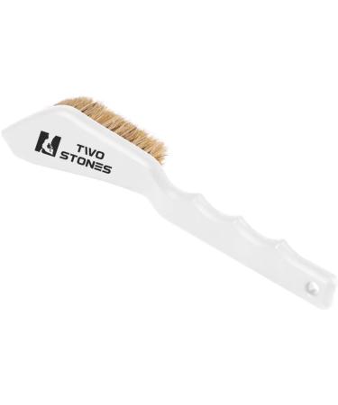 Boar Hair Rock Climbing Brush with Ergonomic Handle | Durable Cleaning Tool for Chalk & Holds Indoor/Outdoor - Black & White - Buy Online on GoSupps.com