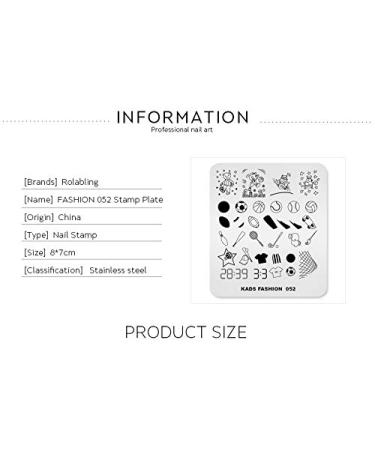 Fashion Sports Nail Stamping Plate - Football Soccer Baseball & Hockey Nail Art Template - Multi-Pattern Design for Unique Nail Designs - Buy Online on GoSupps.com