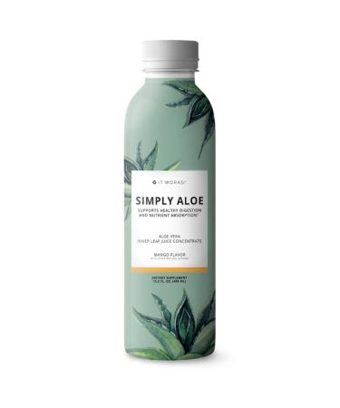 It Works! Simply Aloe - Mango Flavor - 15.2 Fl Oz - Refreshing, Nutritious Drink - Aloe Vera Inner Leaf Juice Concentrate - Supports Healthy Digestion, Nutrient Absorption, and Overall Wellness
