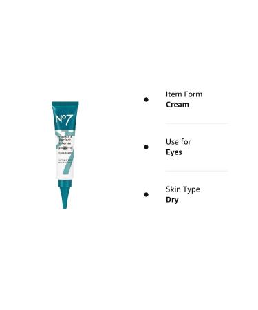 Boots No 7 Protect & Perfect Intense Advanced Eye Cream 15ml - Pack of 1 | 0.51 Fl Oz - Buy Online on GoSupps.com