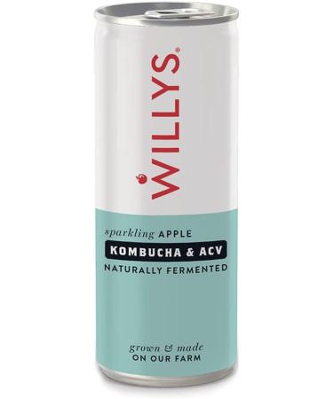 Willys ACV - Willy's Sparkling Apple Kombucha & ACV Drink (Apple Cider Vinegar) 250ml Can - Pack of 6 - Buy Online on GoSupps.com