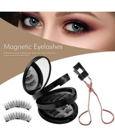Gemonad Magnetic Eyelashes - Reusable 3D Dual Magnets Extension - Natural Look False Lashes - No Glue Needed - Includes Tweezers - 4 Pairs/16 Pieces - Buy Online on GoSupps.com