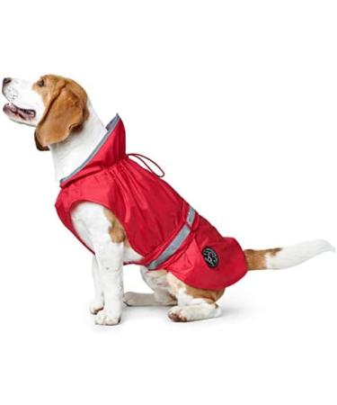 HUNTER UPPSALA Rain Dog Raincoat - Reflective Stripes Size 35 Red | Shop Internationally for Quality Pet Gear - Buy Online on GoSupps.com