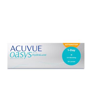 Acuvue oasys 1 -day for astigmatism contact lenses -daily lenses with comfortable wearing --1.25 DPT Cyl -0.75 oh 180 and BC 8.5 -with UV protection and drying protection -30 lens -1.25 diopters 14.3 millimeters -0.75 18030 - Buy Online on GoSupps.com
