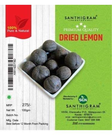 ORGANIZE Santhigram Natural Dried Lemon 100g Black