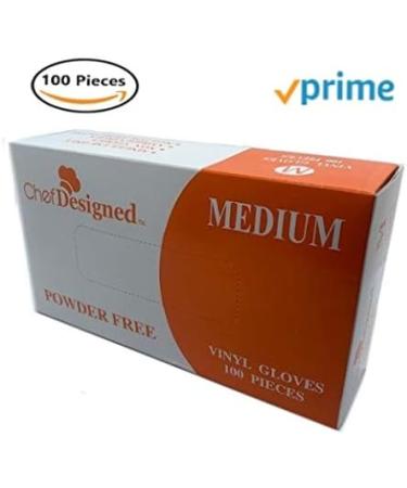  100 Disposable Vinyl Gloves Clear Powder Free Non Latex Premium Durability Ambidextrous (100 pcs) (MEDIUM) - Buy Online on GoSupps.com