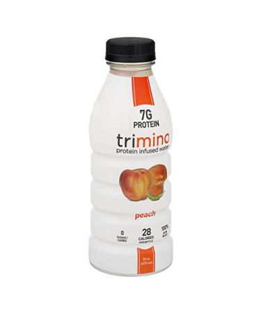Trimino Protein Infused Water Peach 16oz (Pack of 12) - Delicious Peach Flavored Drink - Buy Online on GoSupps.com