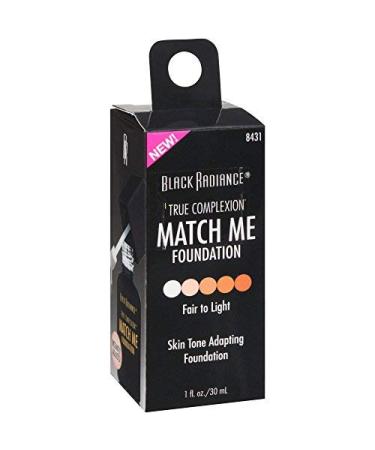 Black Radiance True Complexion Match Me Foundation  Fair to Light  1 Ounce