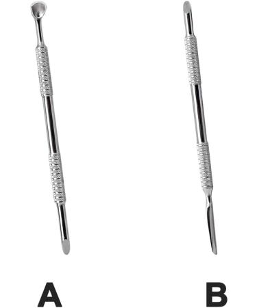 Stain Steel Double-end Cleaner Manicure Pedicure Cuticle Pusher Portable(A) - Buy Online on GoSupps.com