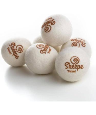 Sk pe Texel Woolen Dryer Balls XL 6 pieces in storage bag with zipper Tumble dryer balls - Washing balls - Drying balls - Durable wax drying - Texel wool and Merino wool - Buy Online on GoSupps.com