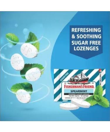Buy Fisherman's Friend Sugar Free Spearmint Lozenges - 22 Lozenges (Pack of 6) | International Shipping Available - Buy Online on GoSupps.com