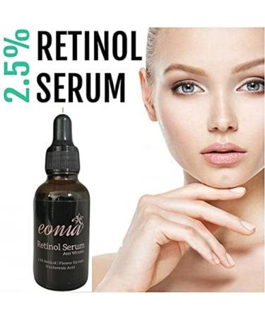 Retinol Serum 2.5% Vitamin A for Face with Hyaluronic Acid Vitamin E and Aloe Vera - Anti Aging - Reduces Wrinkles & Fine Lines Fades Dark Spots by Eonia Cruelty FREE & VEGAN - Buy Online on GoSupps.com