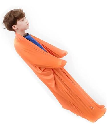 Bossge sensory body sock for children full body sock for adults offers deep pressure entry relaxing sensory toy for autistic children with sensory processing disorder S/small-69*102cm orange