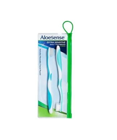 AloeSense Extra-Sensitive Toothbrush 2-pack w/travel pouch (1 Count) 1-pack