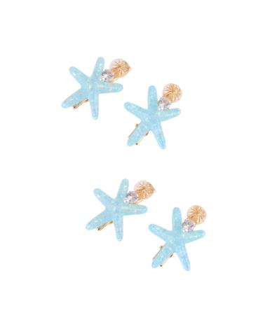 LALAFINA Bridal Barrettes Crystal Clipspearl Decoration Pearl Woman Small Fringe Blue Hairclips Mint Acrylic Lady Clip Clipsdiamond Party Headpieces