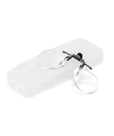 Clip On and Flip Up Reading Glasses for Unisex Blue Light Blocking Magnifying Magnifiers Lenses for Frameless (transparent 2 x)