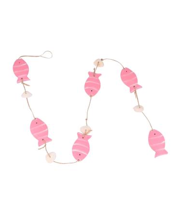 Alipis 1 Pc Fish Hanging Ornament Wedding D cor Woodsy Decor Wood Decor Pink Hanging String Shell Pink 102X4.2CM