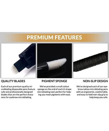Buy M PACK of 10 Mellie's Signature Microblading Disposable Pen - Sterile U Shape .18mm with Sharp Blade & Non-Slip Grip - Perfect for Microblading Needles - International Shipping Available - Buy Online on GoSupps.com