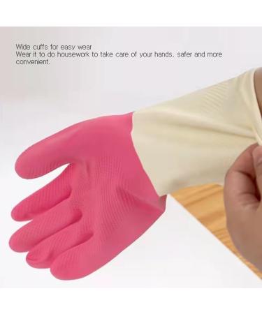 Bafnsiji 2 Pairs Rubber Cleaning Gloves Natural Latex Gloves Reusable Cleaning Gloves Cleaning Dishwashing Long Gloves Waterproof Household Gloves for Laundry Gardening - Buy Online on GoSupps.com