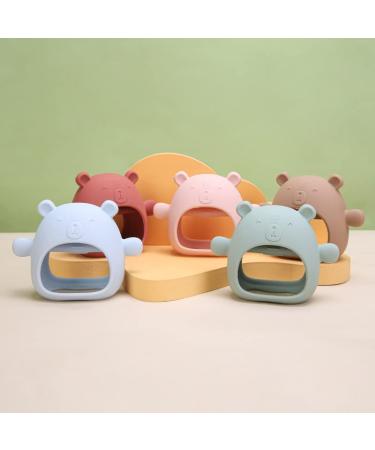 Baby Little Bear Silicone Teething Toy for 3-12 Months Infants - Anti-Dropping Wrist Teether Mitten - Sensory Chew Toy (Pink) - Buy Online on GoSupps.com