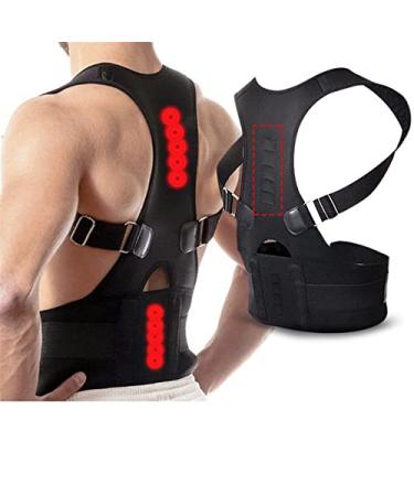 Posture Key Support Corrector Magnetic Therapy Back Straight Shoulder Strap Belt Proper Adjustable Male & Female (Color : Black Size : XXL 90-100cm) vision Black XXL 90-100cm - Buy Online on GoSupps.com