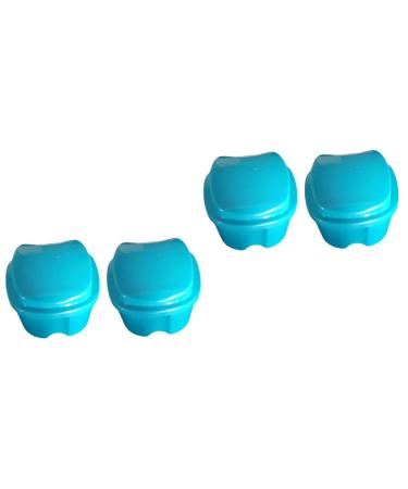 Lurrose 4 pieces retainer case secure bridal games holder for false teeth prosthesis cup prosthesis bathingui false toothholder prosthesis case prosthesis holder dedicated to dentures care box image 1x2stk mx2pcs