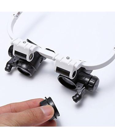 TAMOSH 8X 15x 23x Double Eye Loupe Wearing Repair Jeweler Watch Clock Magnifier Illuminated Magnifying Glass with LED Light - Buy Online on GoSupps.com
