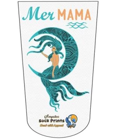 Heal with Appeal Amputee Stump Sock - Mermaid Moon Turquoise White Background - 3Ply - Buy Online on GoSupps.com