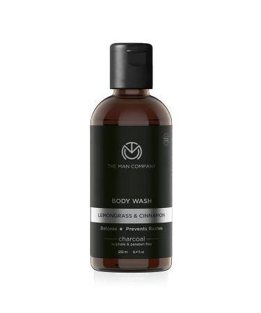 The Man Company Mens Body Wash with Activated Charcoal 8.4 Fl oz - For Oily  Acne-Prone Skin  Naturally Derived  Cruelty-Free Shower Gel for Men - Exfoliating Body Wash with Lemongrass & Cinnamon