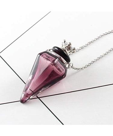 Colorful Cone Bottle Aroma Essential Oil Diffuser Necklace - Purple Pendant for Women | Unique Perfume Jewelry Gift - Buy Online on GoSupps.com