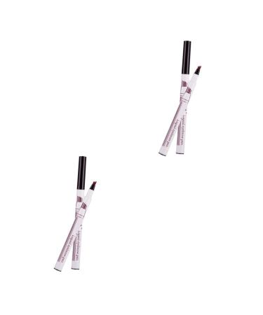 Beavorty 2pcs eyebrow pen eyebrow makeup liquid eyebrow pen eyebrow pencil Miss tool No smudge Brow Pencil 1 count (Pack of 1) As Shownx2pcs